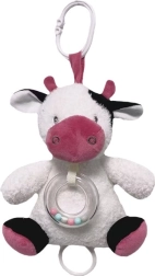 Pozytywka krówka biała-bordowa 18 cm