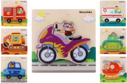 drewniana układanka - środki transportu