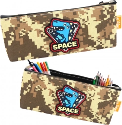 Kosmiczny dinozaur piórnik khaki 20x8 cm