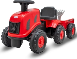 Dziecięcy jeździk traktor z przyczepką i narzędziami Baby Mix Benny – czerwony