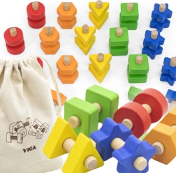 VIGA Kolorowe kształty i śruby dla dzieci