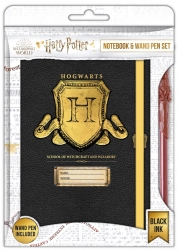 Harry Potter – notes z herbem Hogwartu A5 i długopis w kształcie różdżki
