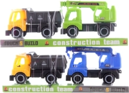 Zestaw pojazdów budowlanych z ładowarką i dźwigiem