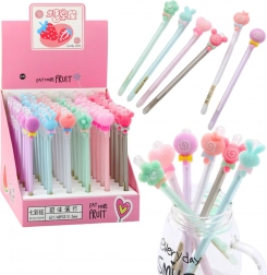 Pióro żelowe z gumką i ozdobną skuwką