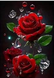 Mozaika diamentowa Czerwona róża 30x40 cm