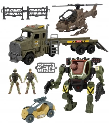 Zestaw robotycznego mecha z ciągnikiem i helikopterem 60 cm ze świetlnymi i dźwiękowymi efektami