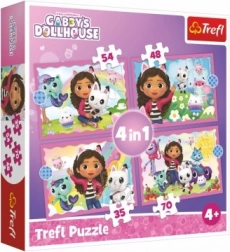 Puzzle 4w1 Domek Kota Gabi 4+