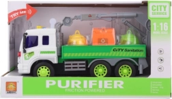 Samochód z kontenerami na baterie z dźwiękami i światłami dla dzieci