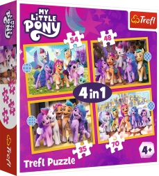 Puzzle 4 w 1 – Poznaj kucyki MY LITTLE PONY Trefl