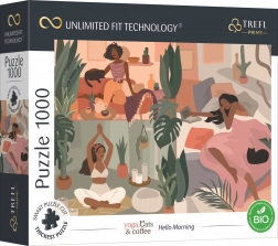 Puzzle TREFL UFT Yoga, Cats & Coffee Dzień dobry 1000 elementów