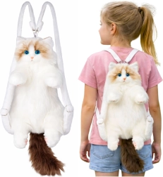 Pluszowy plecak kot, biały, 50 cm