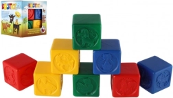 Kolorowe plastikowe klocki dla dzieci ze zwierzętami, zestaw 8 szt.