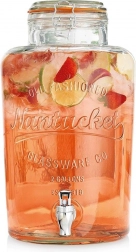 Szklany dyspenser do napojów z kranikiem 6,7 l