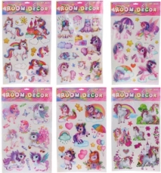 Naklejana dekoracja ścienna z motywem jednorożców