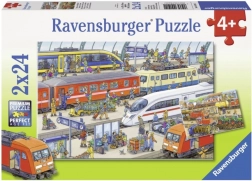 Puzzle Ruchliwy dworzec kolejowy 2x24 elementy Ravensburger