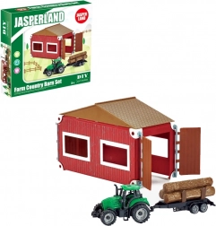Zestaw traktor i farma ze stodołą