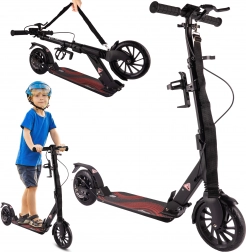 Hulajnoga z hamulcem tarczowym, paskiem i uchwytem na butelkę