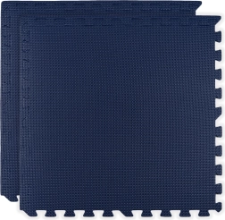 Piankowa mata HUMBI 120 × 60, duże wodoodporne puzzle, bezpieczna, 2 szt., ciemnoniebieska