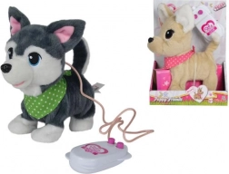 Pluszowy szczeniaczek na smyczy z dźwiękiem i chodzeniem