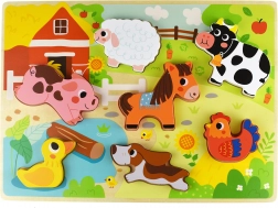 Drewniane puzzle Montessori – farma TOOKY TOY