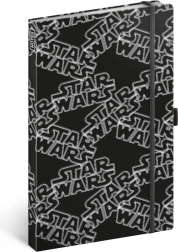 Notatnik Star Wars czarny, w linie, 13 x 21 cm