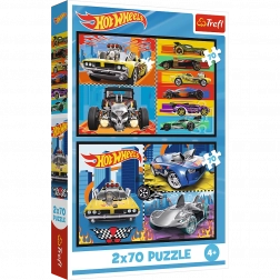 Puzzle 2x70 Samochody Hot Wheels