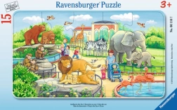 Ravensburger dziecięce puzzle w ramce 15 elementów – wycieczka do zoo