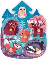 Janod drewniana układanka leśne zwierzątka