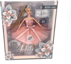 Lalka w różowej sukience 30 cm