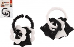 Gryzaki dla niemowląt – czarno-białe kształty, grzechotka i uchwyt