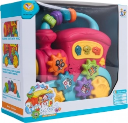 interaktywny pociąg dla najmłodszych ze światłami i dźwiękami