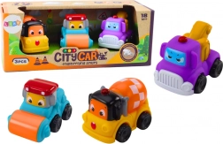 Zestaw pojazdów budowlanych dla maluchów z miękkiej gumy