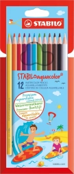 Zestaw akwarelowych kredek Stabilo Aquacolor 12 szt.