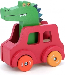 Vilac Drewniany samochodzik z klaksonem Krokodyl