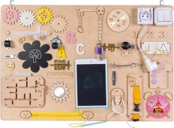 Drewniana sensoryczna tablica busy board 75 × 50 cm