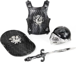 Rycerski zestaw z hełmem i zbroją