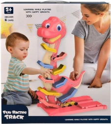 Piętrowy tor samochodowy Dinozaur z autkami