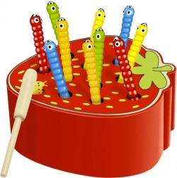 Drewniana gra Trsčka – łowienie robaczków na magnes