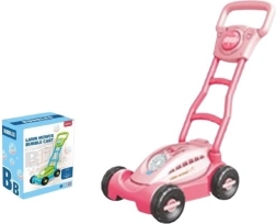 Różowa kosiarka do baniek mydlanych z oświetleniem