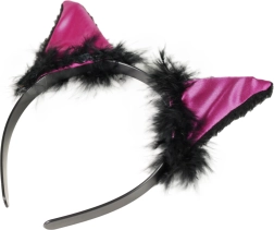Karnawałowa opaska Kocia z uszami i piórami