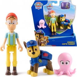 Figurki Psi Patrol: Chase, kapitan Turbot i ośmiorniczka – zestaw Adventure Bay