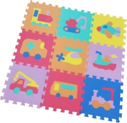 Piankowe puzzle podłogowe środki transportu 9 szt.