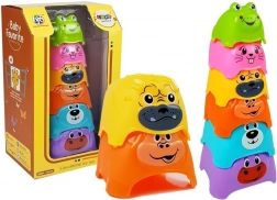 Kolorowa piramida zwierzątka dla niemowląt