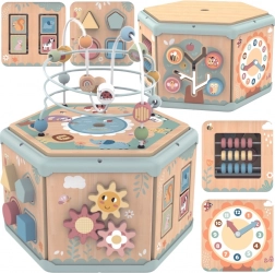 Interaktywna drewniana kostka Montessori z aktywnościami Tooky Toy
