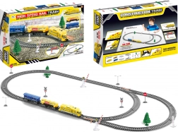 Duży elektryczny pociąg tory kolejowe wagony światło