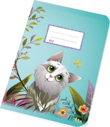 Zeszyt szkolny A5 512 z motywem kota, w linie 16 mm