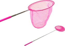 Różowa teleskopowa siatka na motyle i małe rybki 85 cm