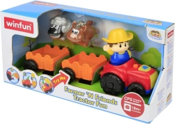 Traktor z przyczepą grający i migający