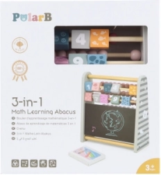 Drewniane liczydło 3 w 1 z tablicą i cyframi