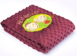 Dwustronny kocyk dziecięcy Sensillo 75 × 100 cm brązowy